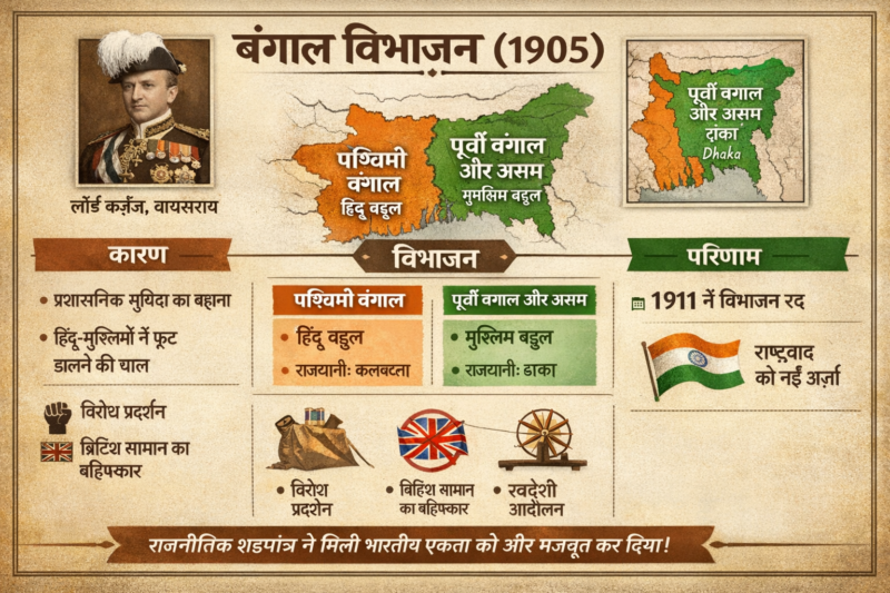 बंगाल विभाजन (1905) का पूर्ण विश्लेषण 